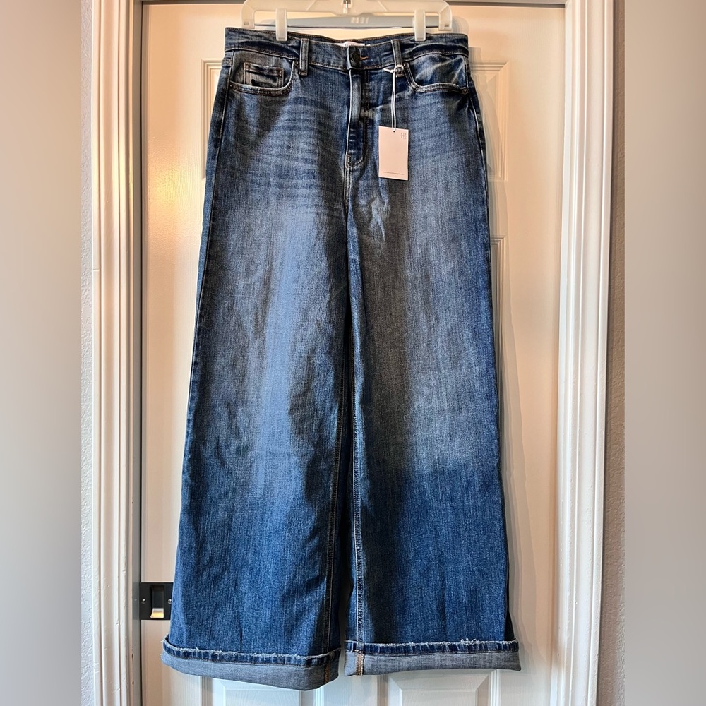 Carly Jean Los Angeles Blue Flare Wide Leg Jeans